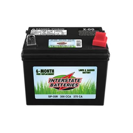 Interstate Batteries INTERSTATE BATTERIES SP-35R Lawn and Garden Battery, 12 V Battery SP-35R